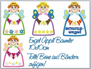 Engel-Applikationen-10x10cm---4-Stickdateien-Appli-Baumler