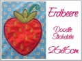 Erdbeere Doodle Stickdatei 26x16cm