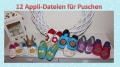 Bild 2 von Puschen Applis - 12 Stickdateien für Puschen 5-6cm groß